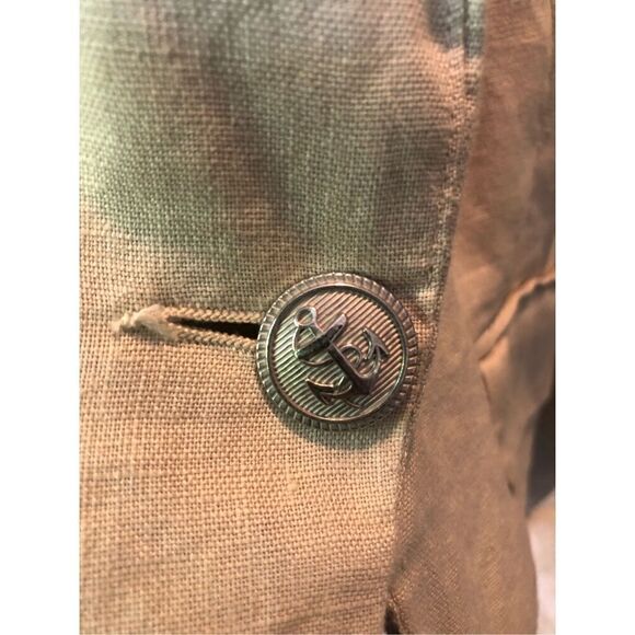 Adrienne Vittadini Women’s Cream with Blue Striped Inside One Button Blazer Suit - Picture 5 of 8